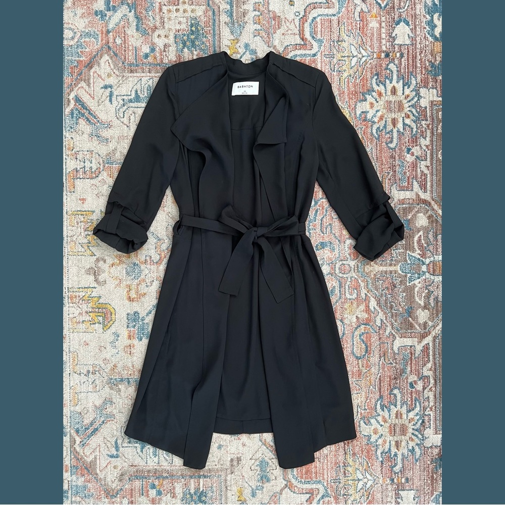 Babaton Black Flowy Trench Coat